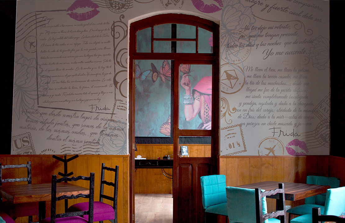 Interiorismo restaurante Cartas a Frida. 