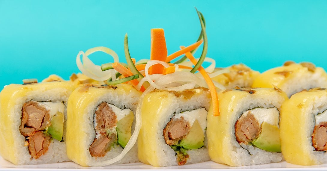 fotografia de alimentos sushi